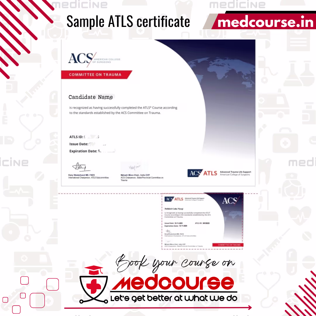 Advanced Trauma Life Support Sample Certificate